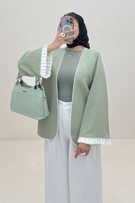 کت مازراتی مغزی دوزی آستین پیلیسه تور