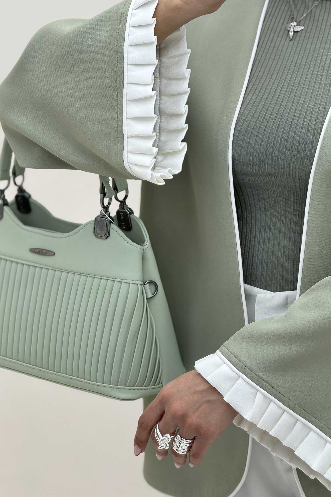 کت مازراتی مغزی دوزی آستین پیلیسه تور