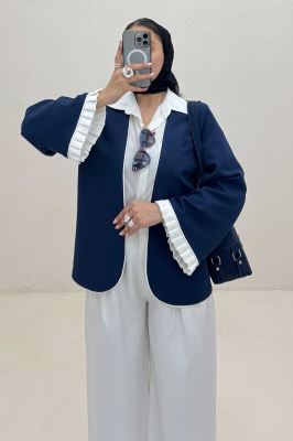 کت مازراتی مغزی دوزی آستین پیلیسه تور