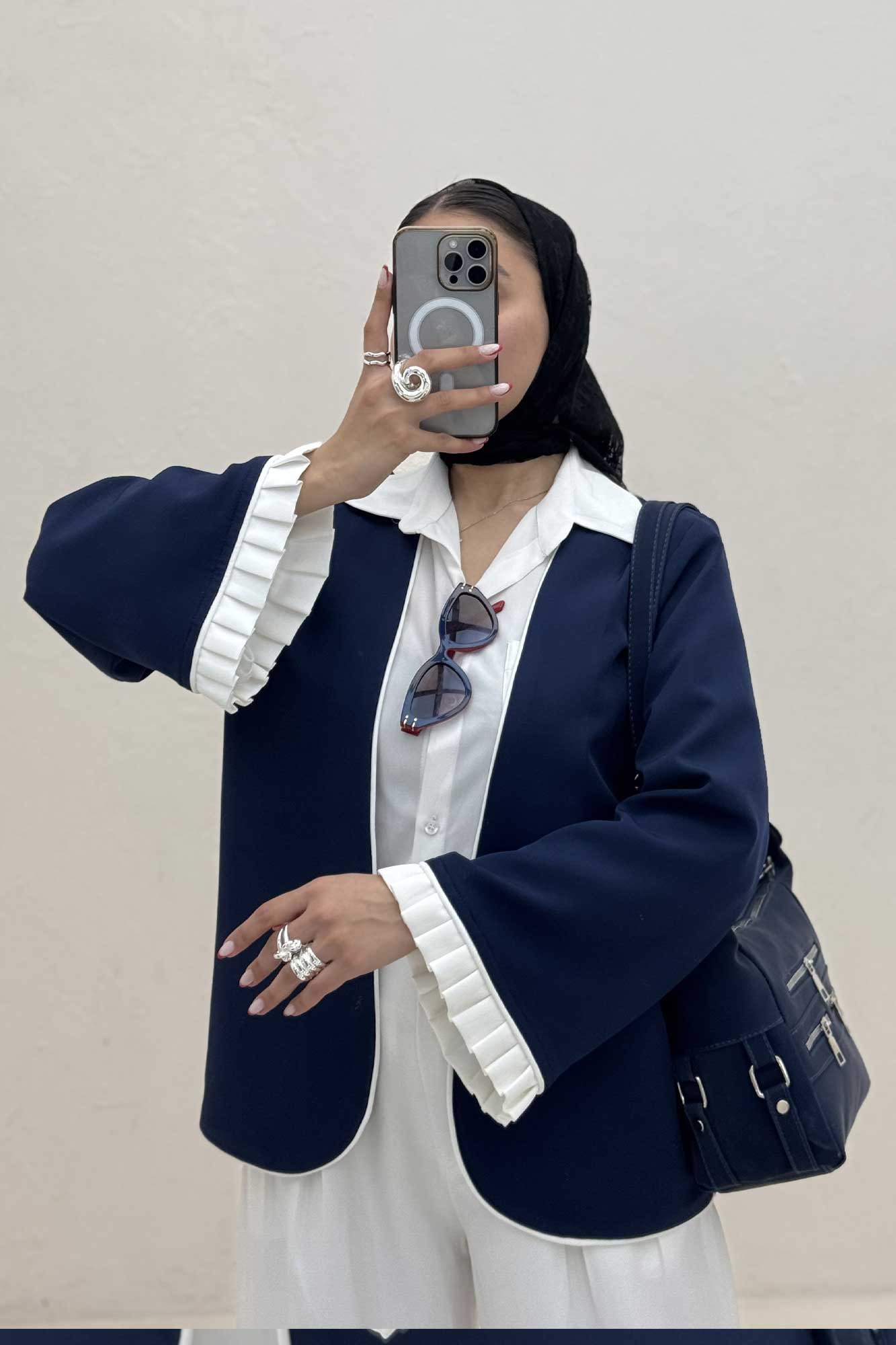 کت مازراتی مغزی دوزی آستین پیلیسه تور