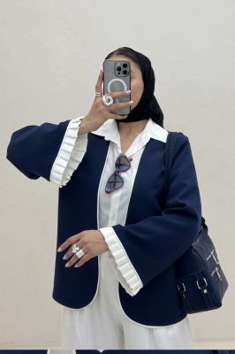 کت مازراتی مغزی دوزی آستین پیلیسه تور