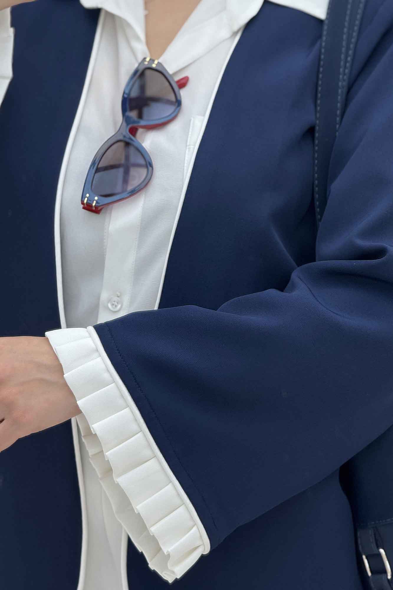 کت مازراتی مغزی دوزی آستین پیلیسه تور