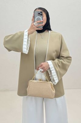 کت مازراتی مغزی دوزی آستین پیلیسه تور