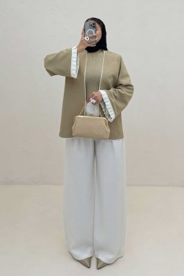 کت مازراتی مغزی دوزی آستین پیلیسه تور