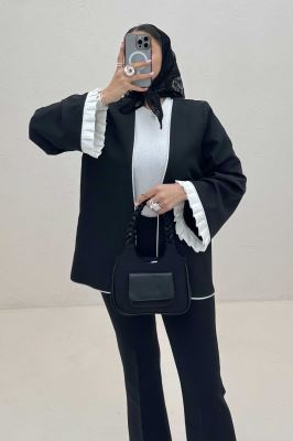 کت مازراتی مغزی دوزی آستین پیلیسه تور