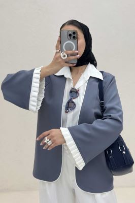 کت مازراتی مغزی دوزی آستین پیلیسه تور