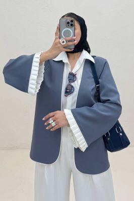 کت مازراتی مغزی دوزی آستین پیلیسه تور