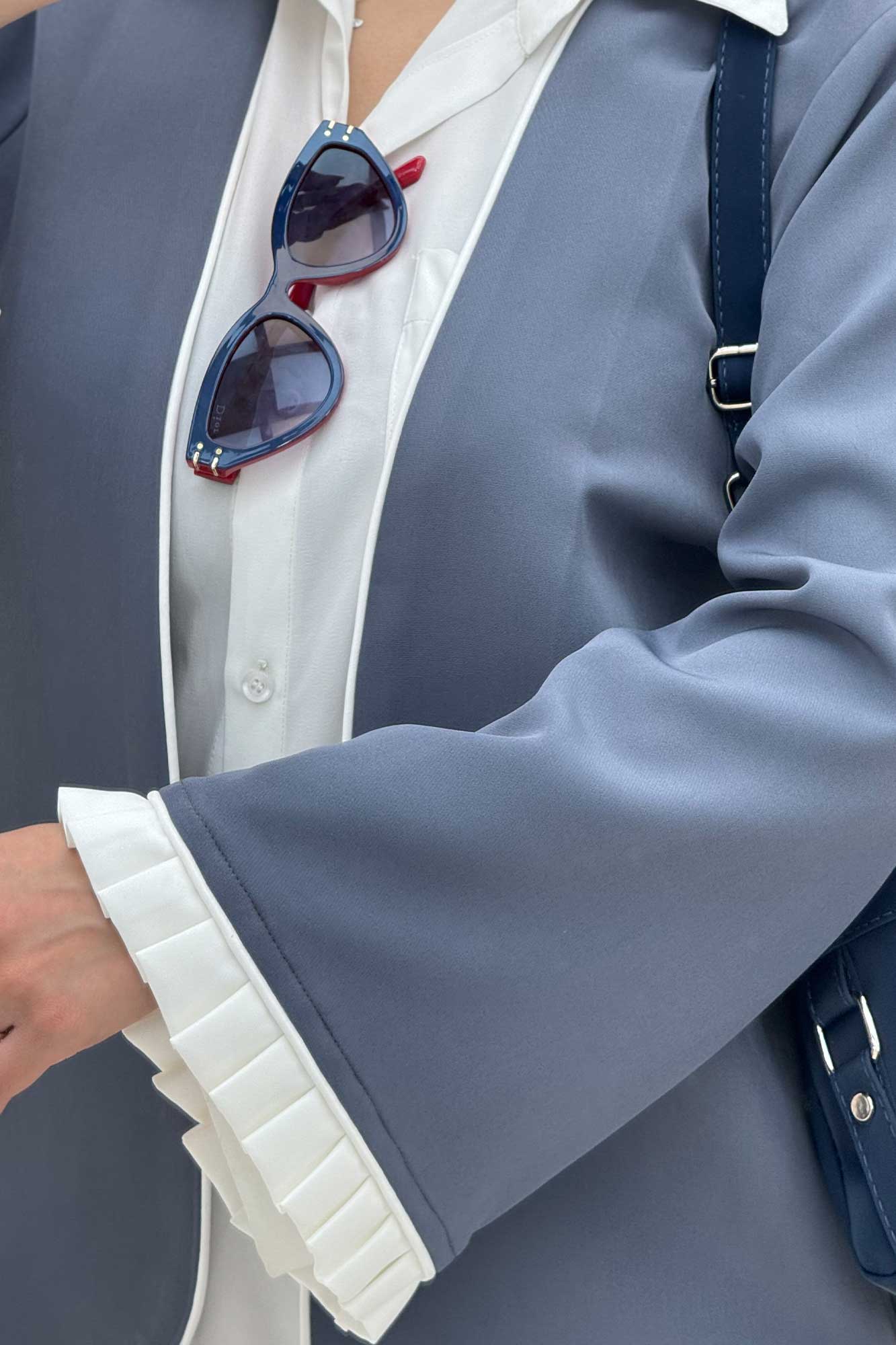 کت مازراتی مغزی دوزی آستین پیلیسه تور