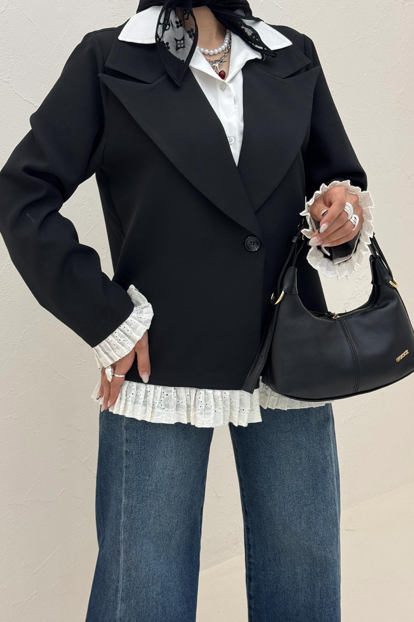 کت مازراتی یقه انگلیسی حاشیه پیلیسه تور