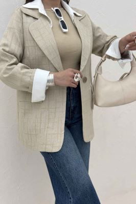 کت ژاکارد یقه ب ب لارسا