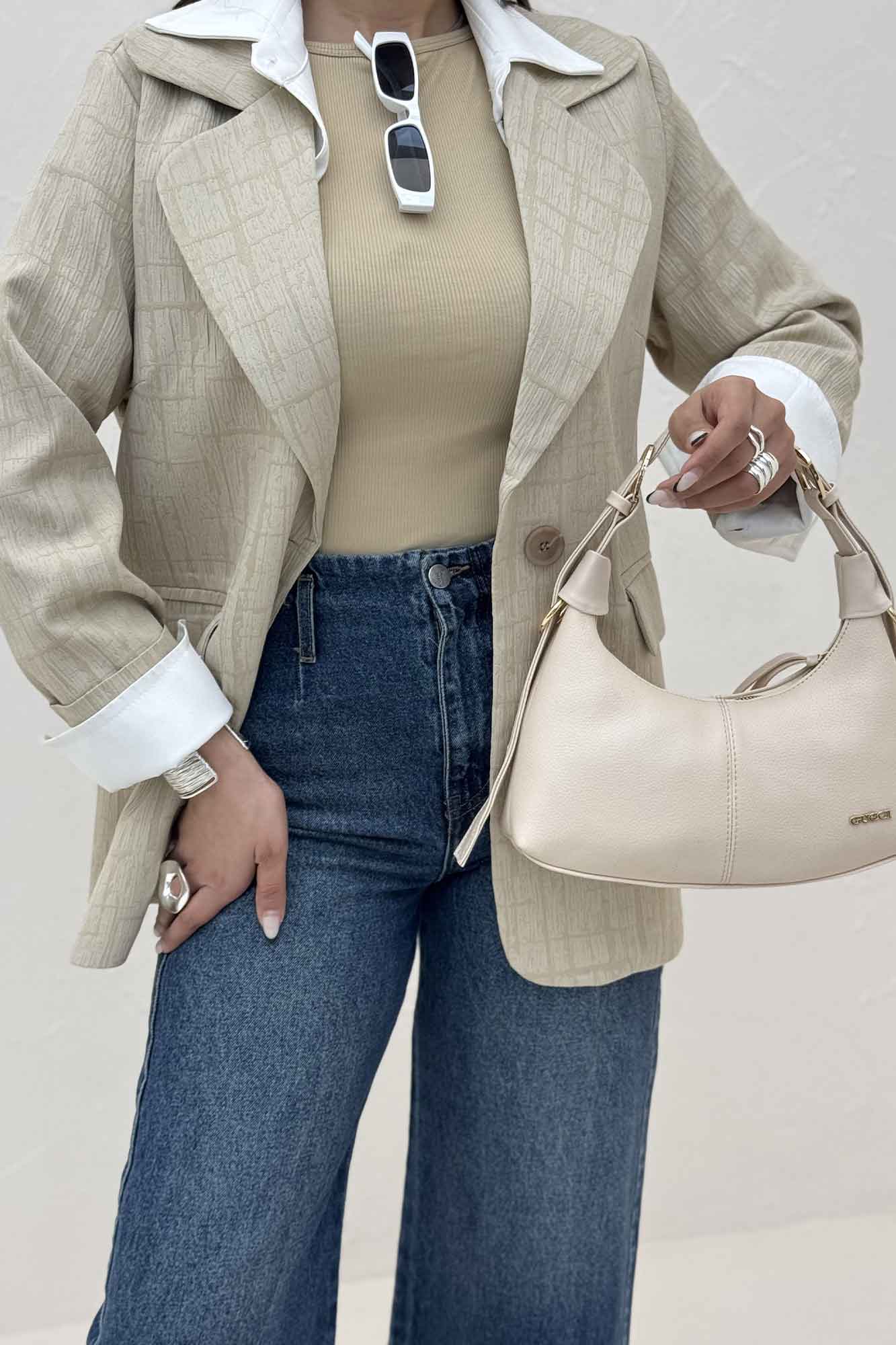 کت ژاکارد یقه ب ب لارسا