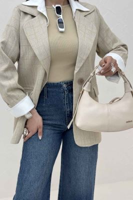 کت ژاکارد یقه ب ب لارسا