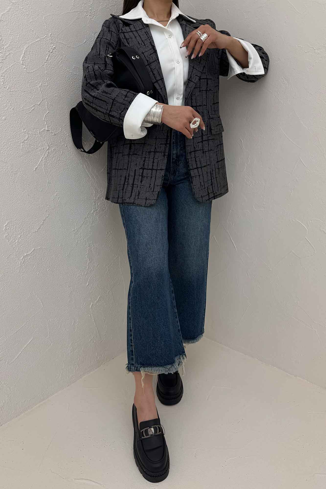 کت ژاکارد یقه ب ب لارسا