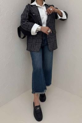 کت ژاکارد یقه ب ب لارسا