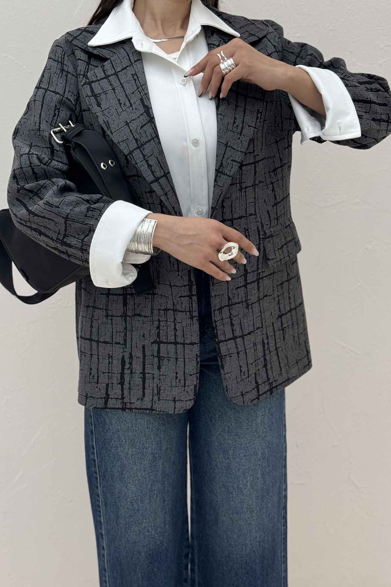 کت ژاکارد یقه ب ب لارسا