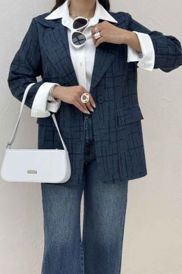 کت ژاکارد یقه ب ب لارسا