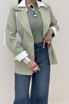 کت ژاکارد یقه ب ب لارسا