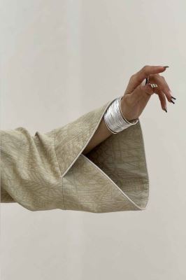 کت ژاکارد مغزی دوزی آستین چپ و راستی