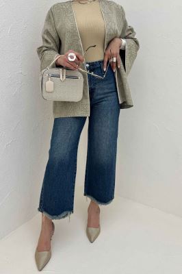 کت ژاکارد مغزی دوزی آستین چپ و راستی