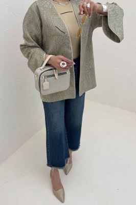 کت ژاکارد مغزی دوزی آستین چپ و راستی