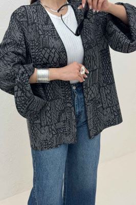 کت ژاکارد مغزی دوزی آستین چپ و راستی