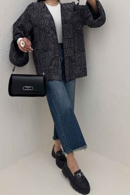 کت ژاکارد مغزی دوزی آستین چپ و راستی