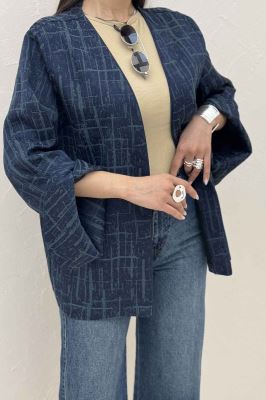 کت ژاکارد مغزی دوزی آستین چپ و راستی