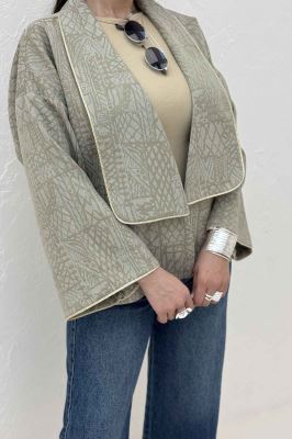 کت ژاکارد مغزی دوزی یقه آمریکایی