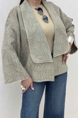 کت ژاکارد مغزی دوزی یقه آمریکایی