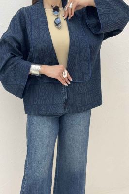 کت ژاکارد مغزی دوزی یقه آمریکایی