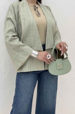 کت ژاکارد مغزی دوزی یقه آمریکایی