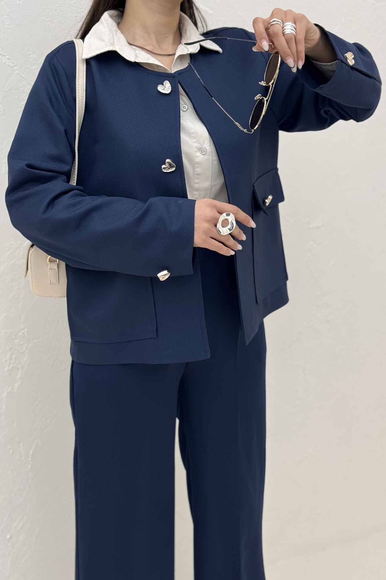 کت یقه گرد دو جیب پاکتی مازراتی کجراه