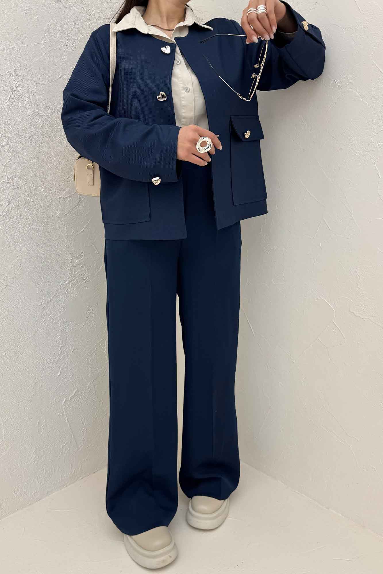 کت یقه گرد دو جیب پاکتی مازراتی کجراه