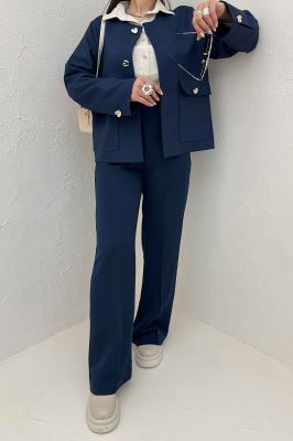 کت یقه گرد دو جیب پاکتی مازراتی کجراه