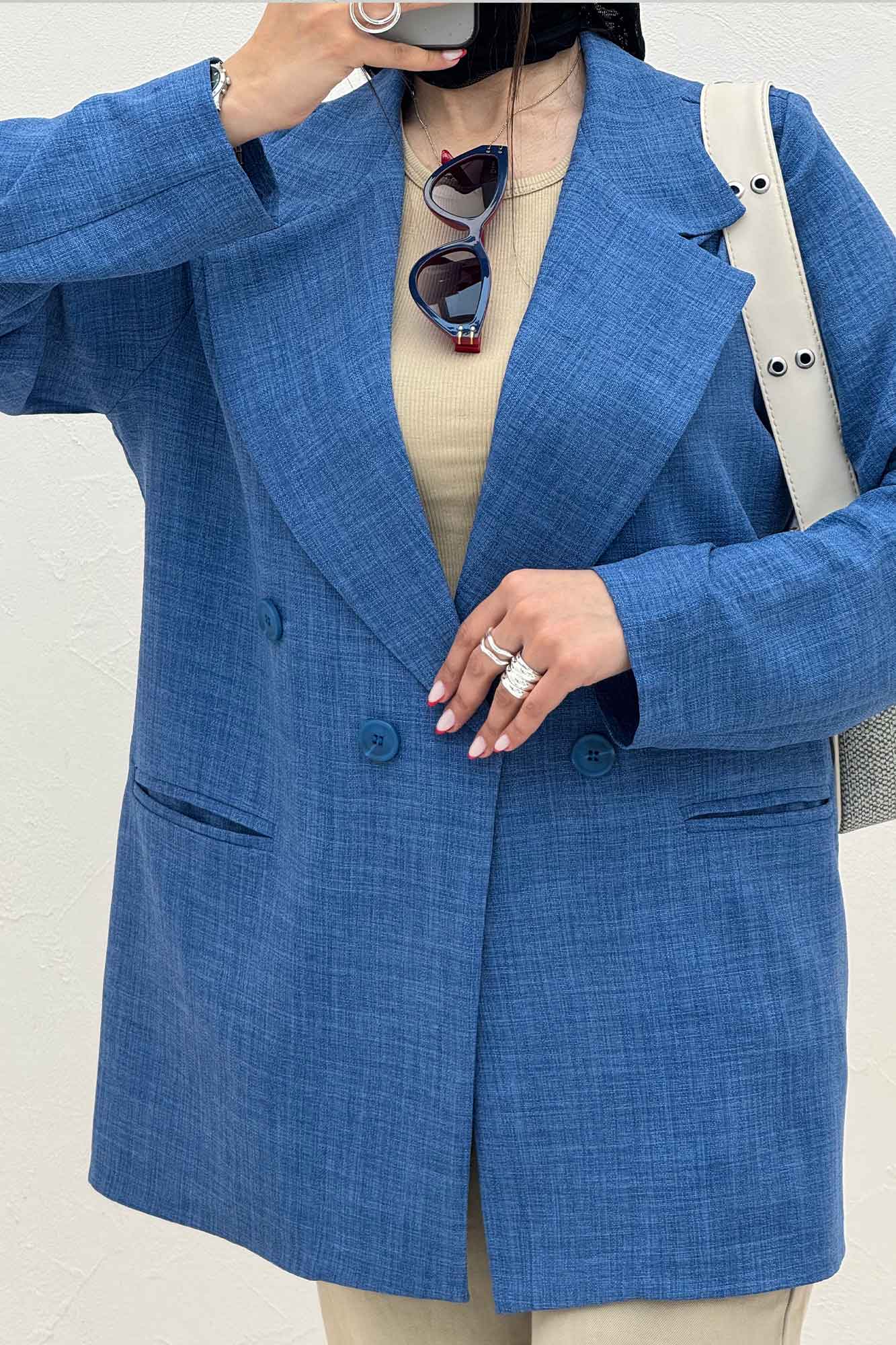 کت شانتون راه راه جیب فیلتو ایشیل