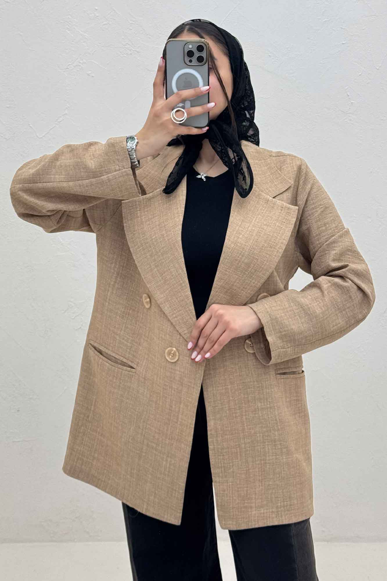 کت شانتون راه راه جیب فیلتو ایشیل