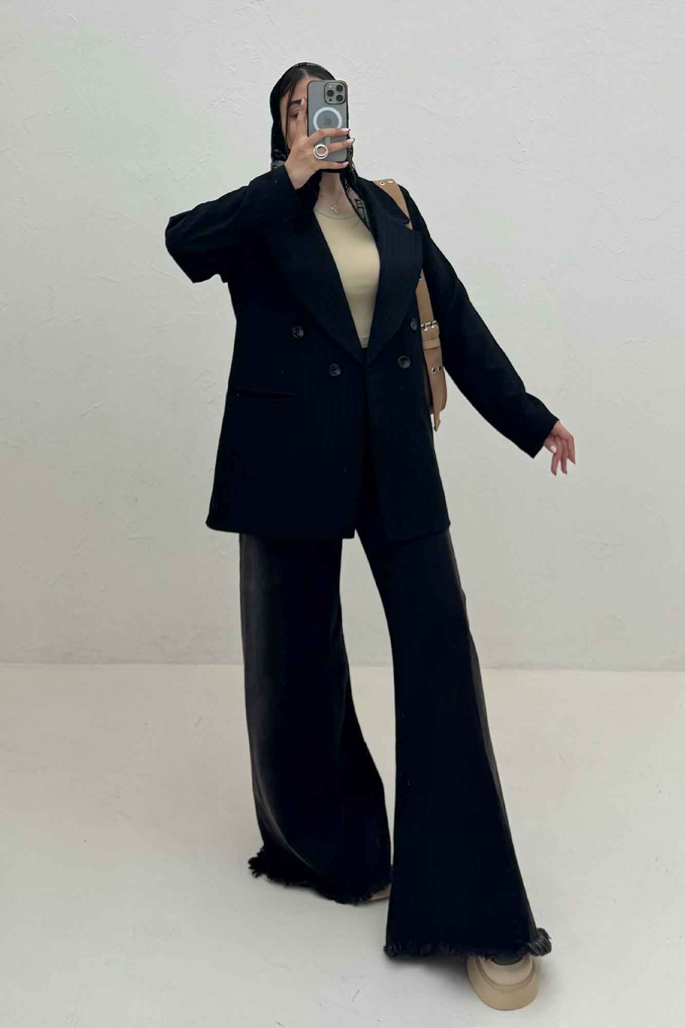 کت شانتون راه راه جیب فیلتو ایشیل