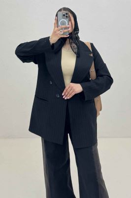 کت شانتون راه راه جیب فیلتو ایشیل