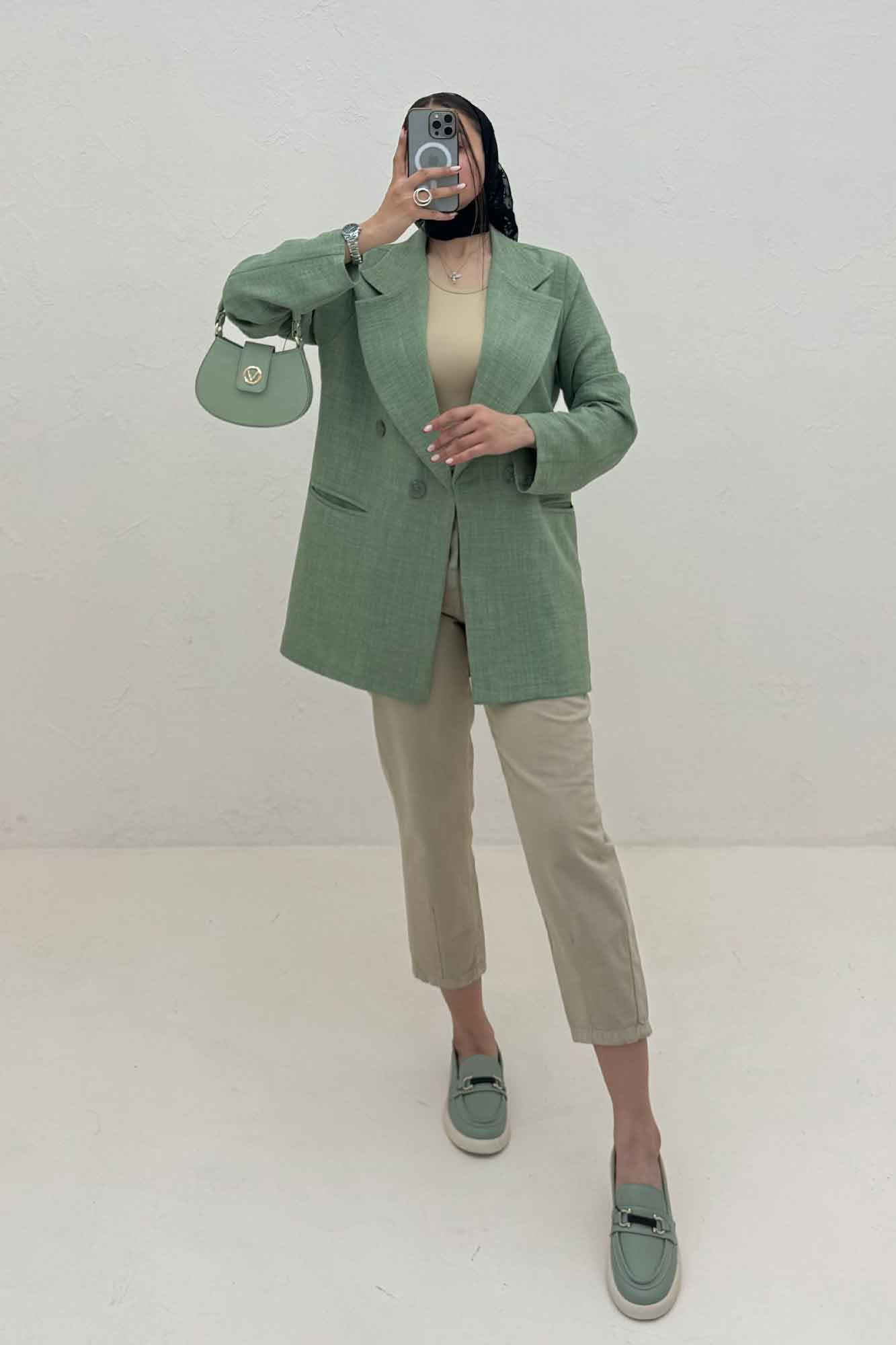 کت شانتون راه راه جیب فیلتو ایشیل