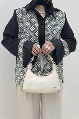 کت سوزن دوزی لینن تیکه ساتن طرح 6