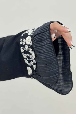 کت سوزن دوزی لینن تیکه ساتن طرح 3