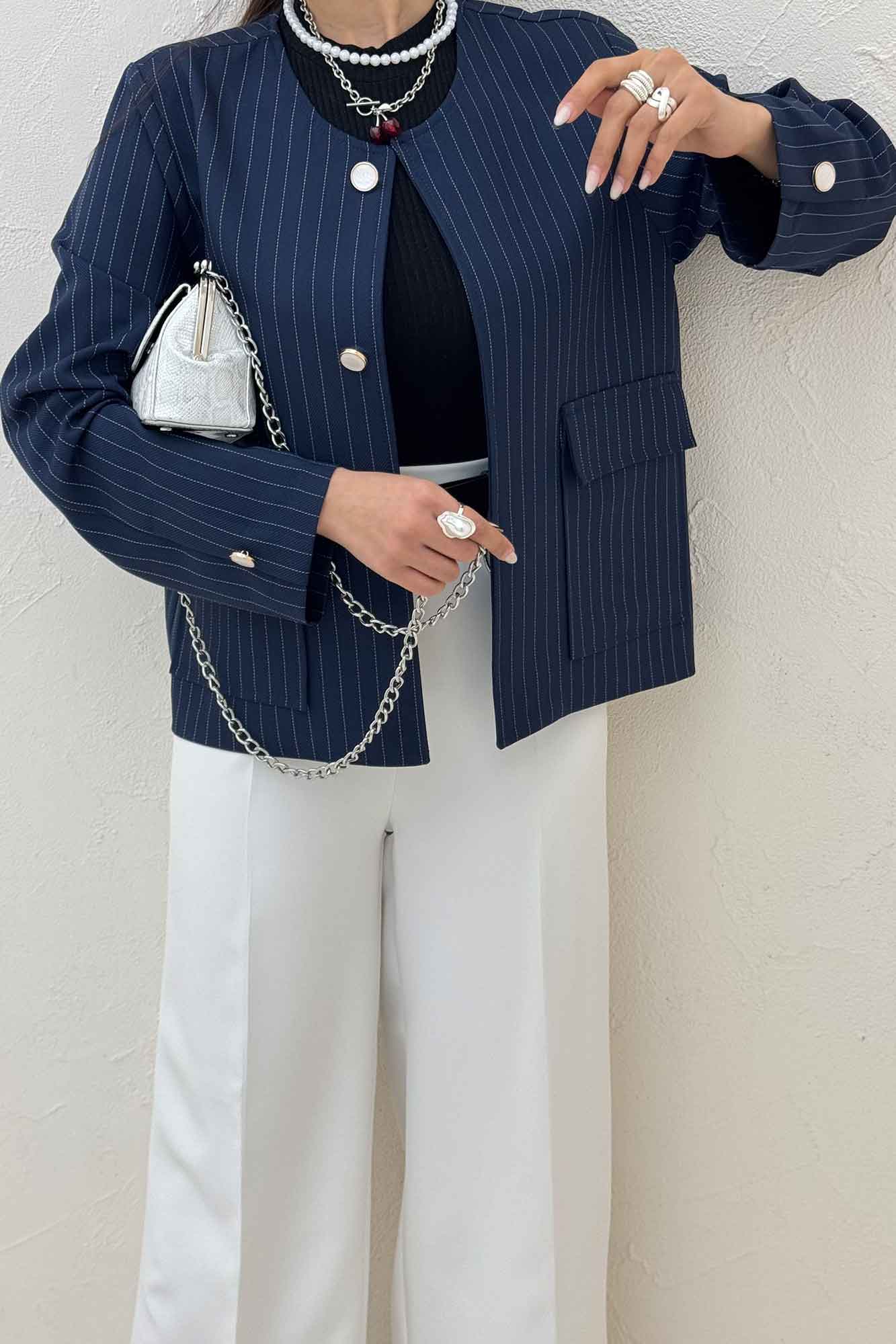 کت یقه گرد دو جیب پاکتی مازراتی دیپلمات 