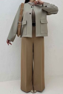 کت یقه گرد دو جیب پاکتی مازراتی دیپلمات 