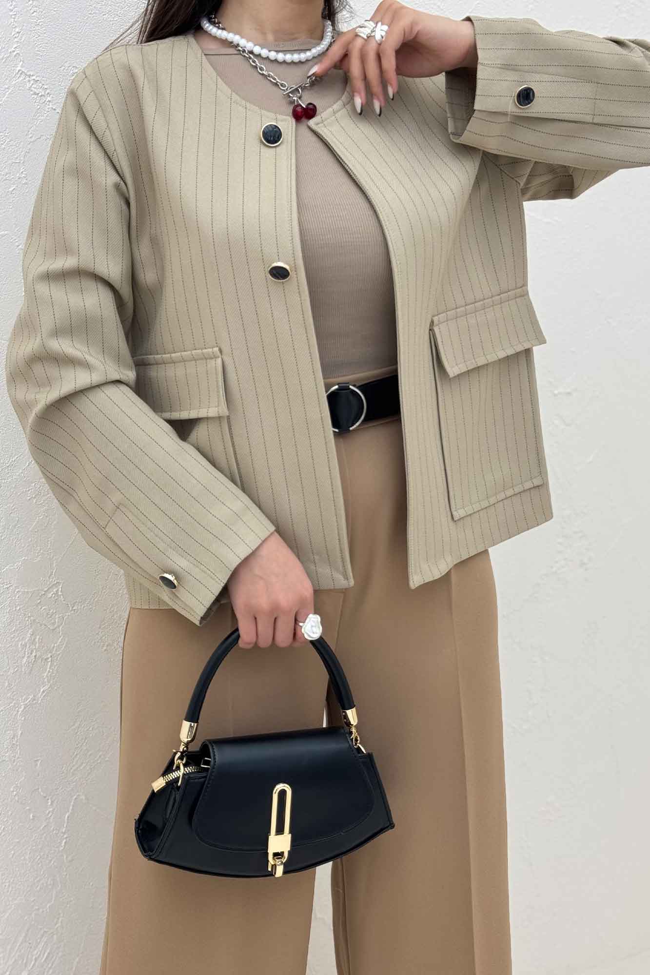 کت یقه گرد دو جیب پاکتی مازراتی دیپلمات 