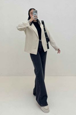 کت یقه انگلیسی شانتون زیپی پرستو