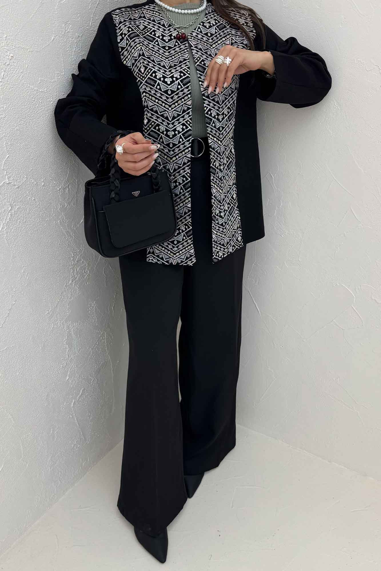 مانتو کتی لینن سوزن دوزی طرح 4