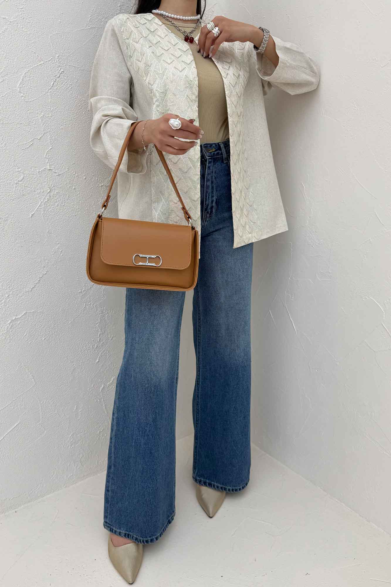 مانتو کتی لینن سوزن دوزی طرح 3