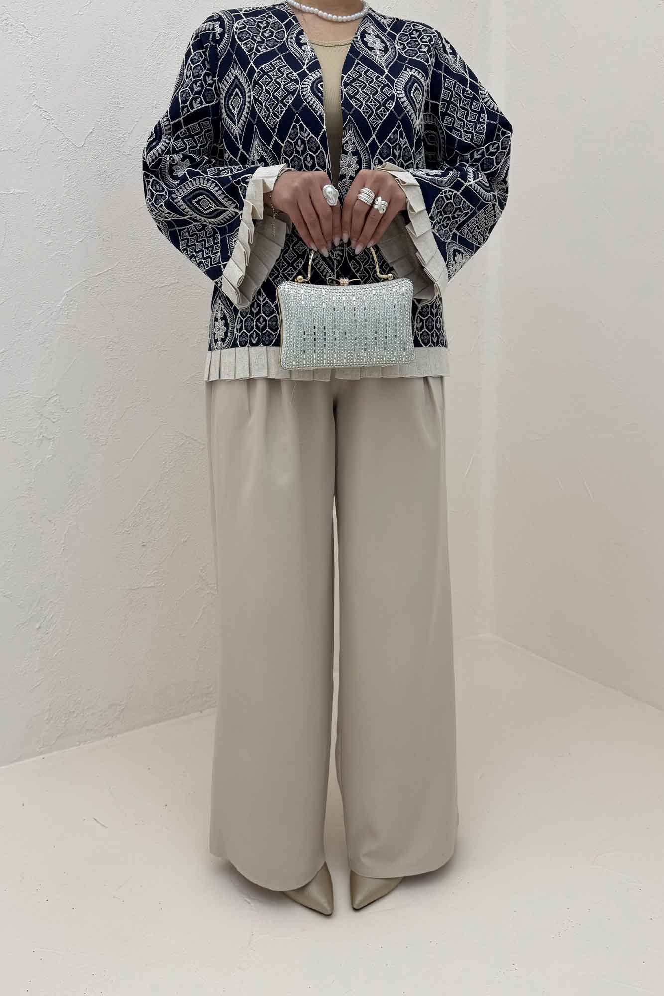 کت سوزن دوزی حاشیه پیلیسه الماس