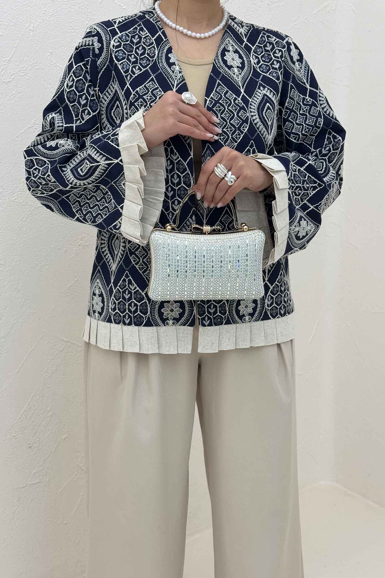 کت سوزن دوزی حاشیه پیلیسه الماس