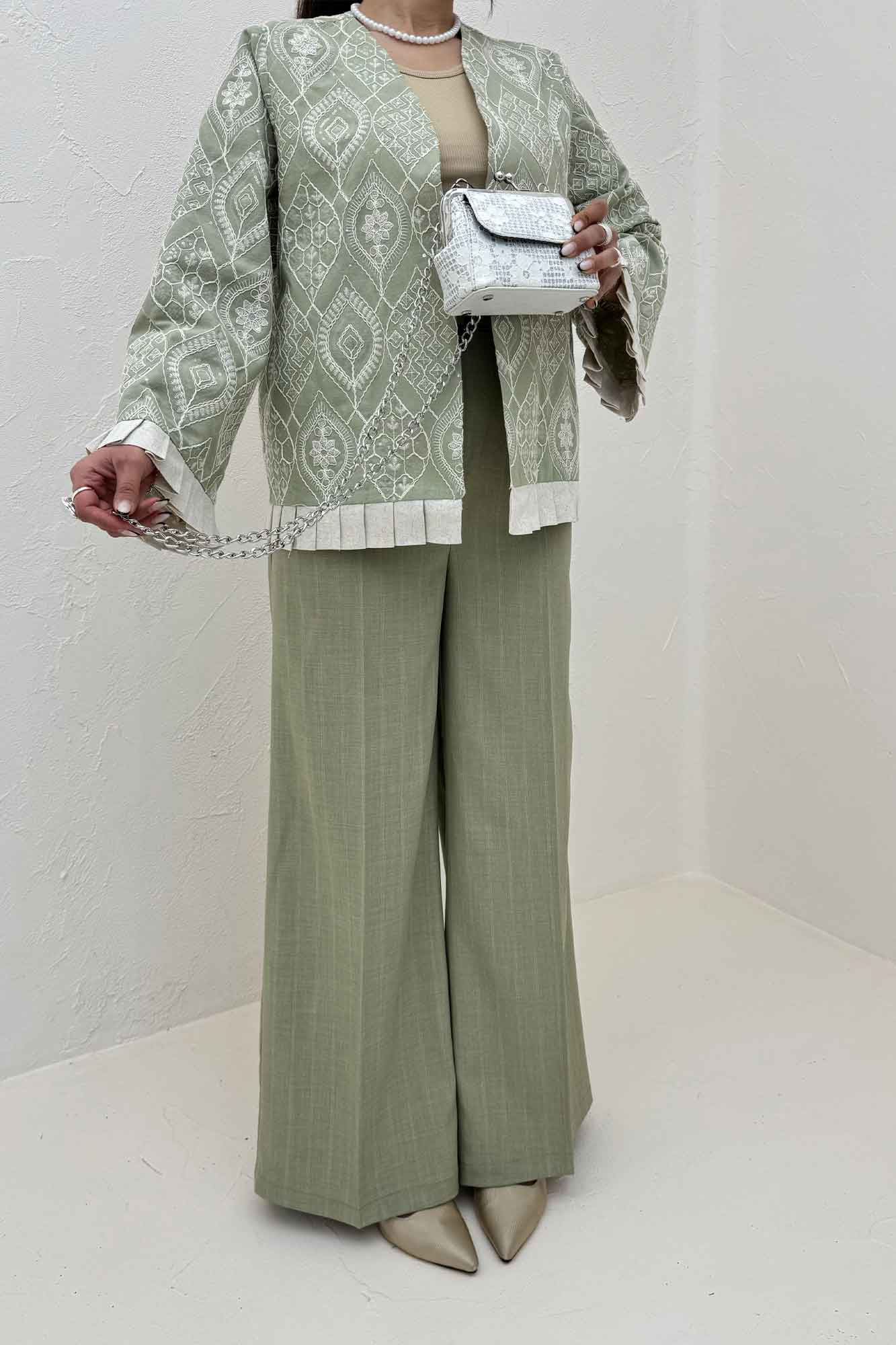 کت سوزن دوزی حاشیه پیلیسه الماس